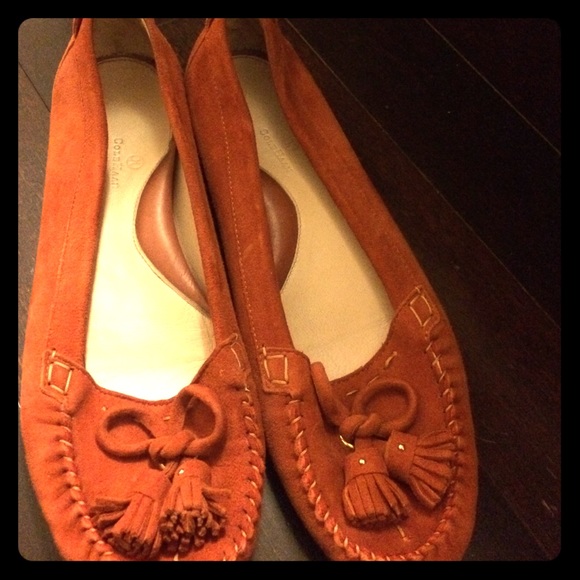 orange moccasins