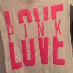 NWT VS PINK, white sequined shirt