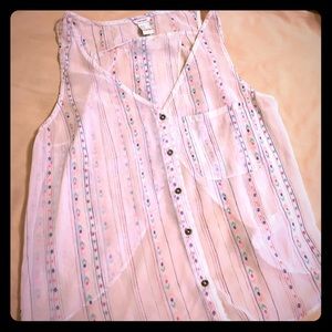 Sheer printed open back tank