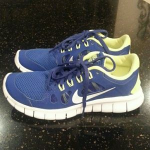 Nike Free 5.0 Royal blue and florescent yellow