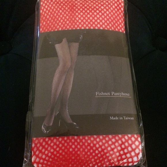 Red Fishnet Pantyhose