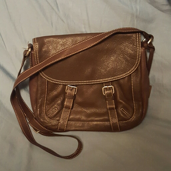 Giani Bernini brown leather crossbody bag