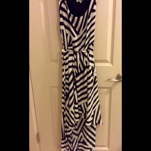 Geo maxi high-low dress