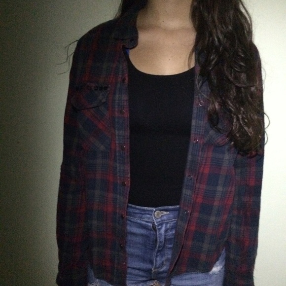 studded flannel shirt