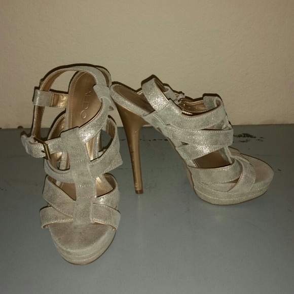 Strappy Gold Glitter ALDO Heels