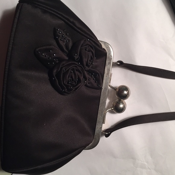 black satin mini purse