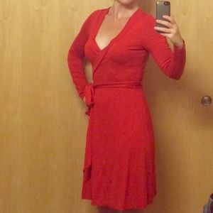 Red wrap dress