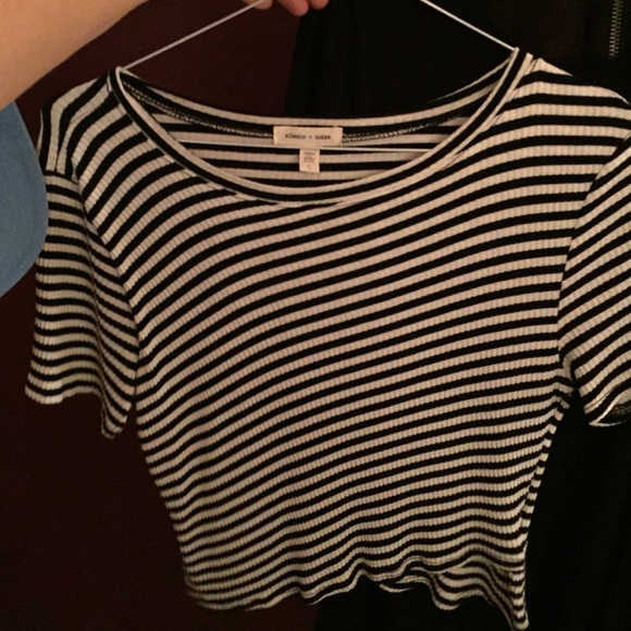 Urban Outfitters Stripped Crossed Bottom Crop Top