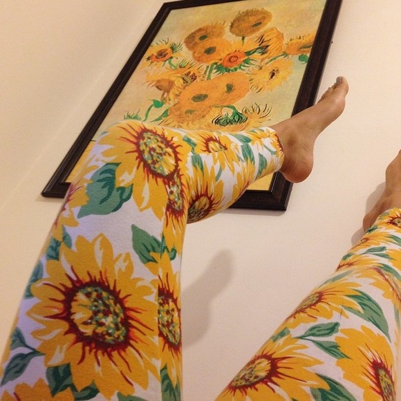 American Apparel Pants - Print Cotton Spandex Jersey Legging (Sunflower) AA