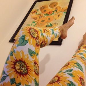 Print Cotton Spandex Jersey Legging (Sunflower) AA