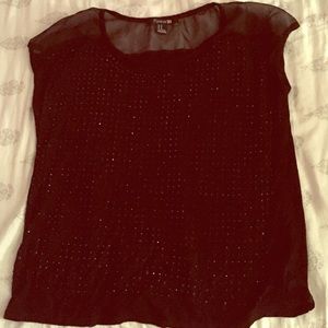 sparkle black rhinestone top
