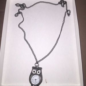 Owl clock necklace