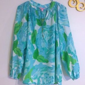 ISO LILLY PULITZER ELSA TOP BLUE FIRST IMPRESSION