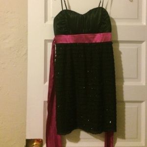 Black and pink dress