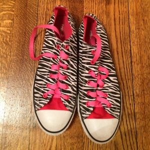 Zebra And Hot Pink Converses