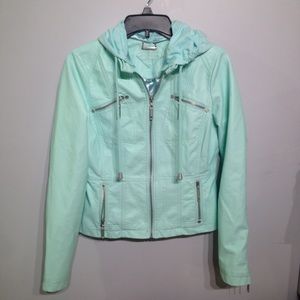 Mint leather jacket