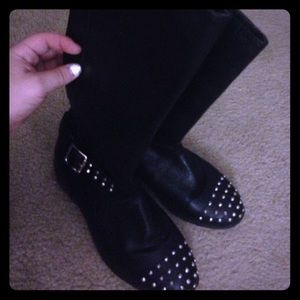 studded black boots