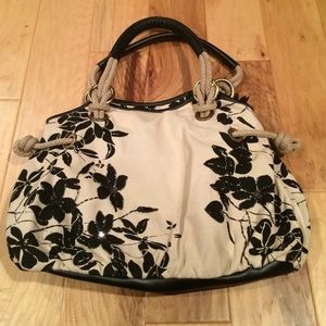 Nine West beaded black and white spacious bag