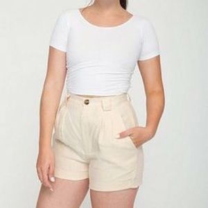 American Apparel highwaist linen cuff shorts