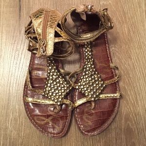 Sam Edelman gold gladiator sandals
