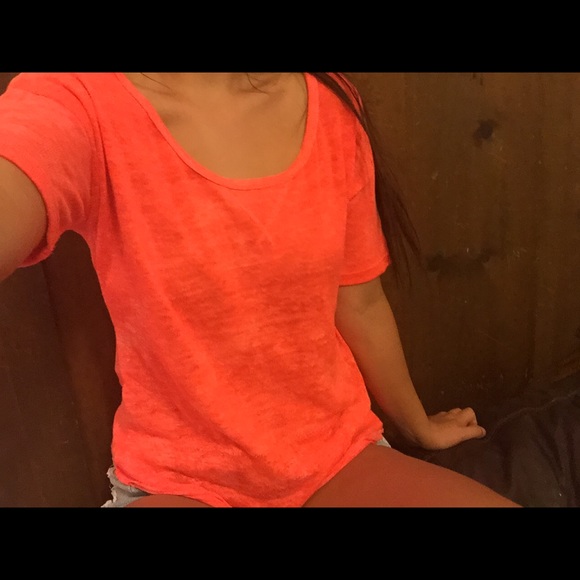 Neon Orange Hollister Top - Picture 2 of 2