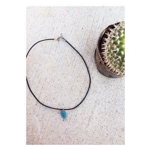 Turqouise Leaf Choker