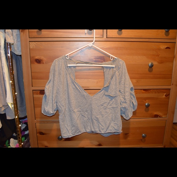 Free People grey loose deconstructed t-shirt