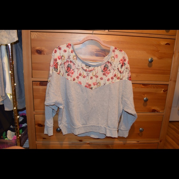 Free People floral mesh pullover