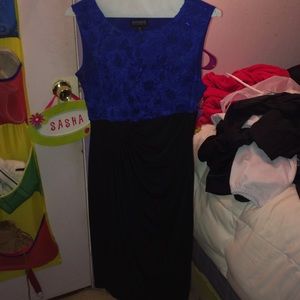 Blue and black formal dress