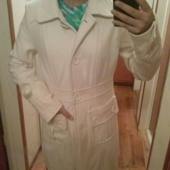 Tulle White Peacoat