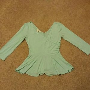 Mint Silk peplum top
