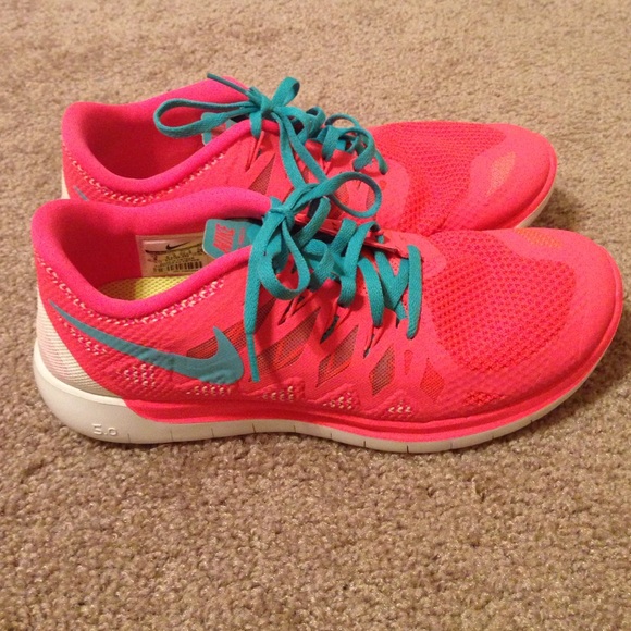 98 off Nike Shoes FOR MADDIMCG nike free 5.0 coral pink & turquoise