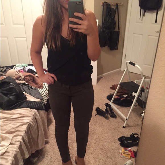 Skinny olive Moto jeans