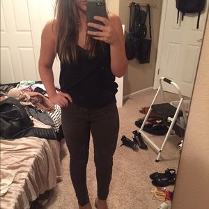 Skinny olive Moto jeans