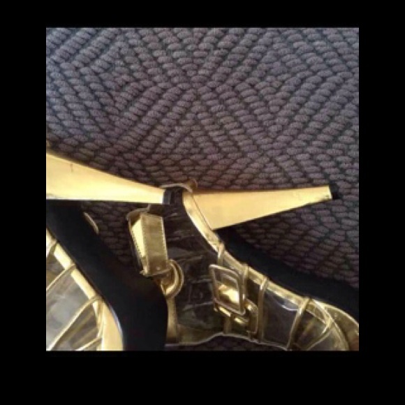 🆕 Anne Michelle Gold & Clear heels size 8 - Picture 2 of 4