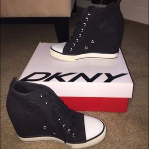 DKNY High Top Wedge Sneakers