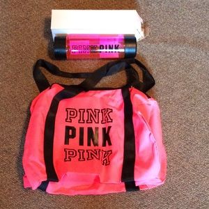 Victoria Secret pink sport bag and water bottle