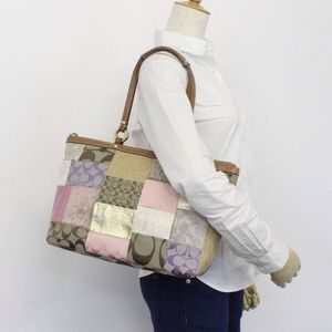 COACH Patchwork Shoulder Bag Tote Bag Canvas