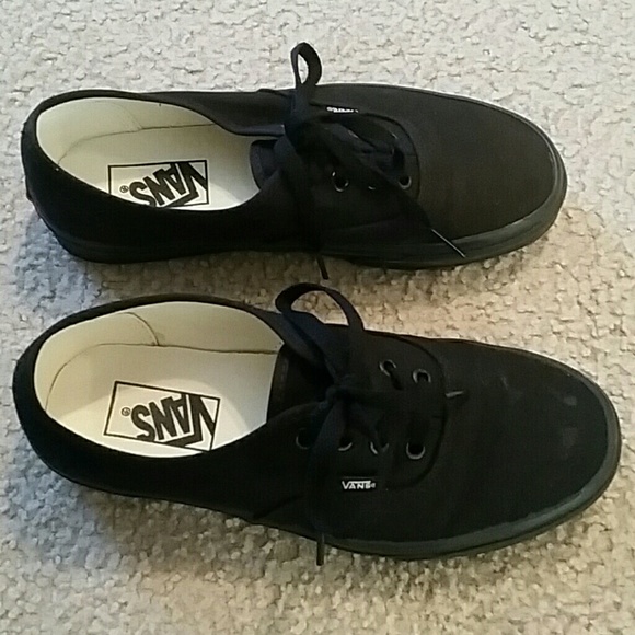 Black, size 7.5, all black Vans. Worn once!