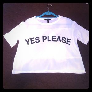 Short Sleeved "Yes Please" Top