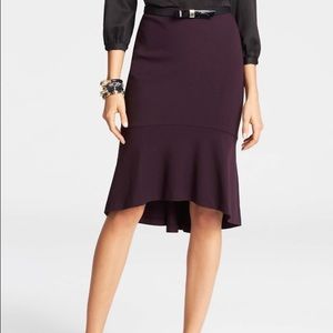 Ann Taylor Aubergine Hi-Lo Skirt