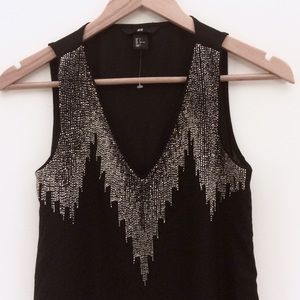 Beaded Embellished Little Black Dress