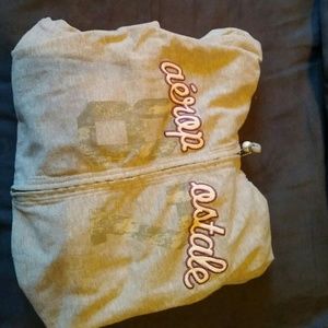 3/4 zip up hoodie with pockets.