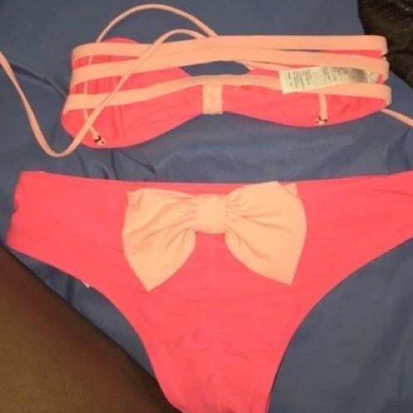 Hot pink Hollister two piece