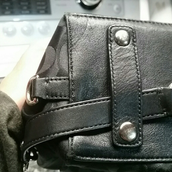 Authentic coach.  Black with signature C pattern. - Picture 3 of 11