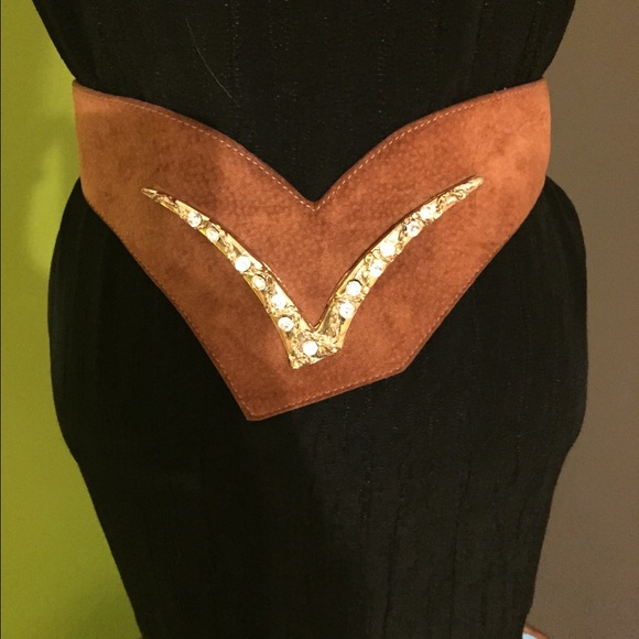 Vintage leather belt 80s