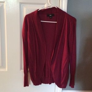 Red cardigan