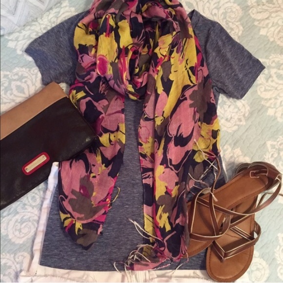 Floral Fringe Scarf - Picture 2 of 3