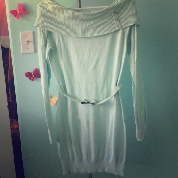 Mint Lace Sweater Dress