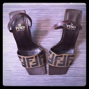 Fendi Metal Heel Sandal - Perfect Condition